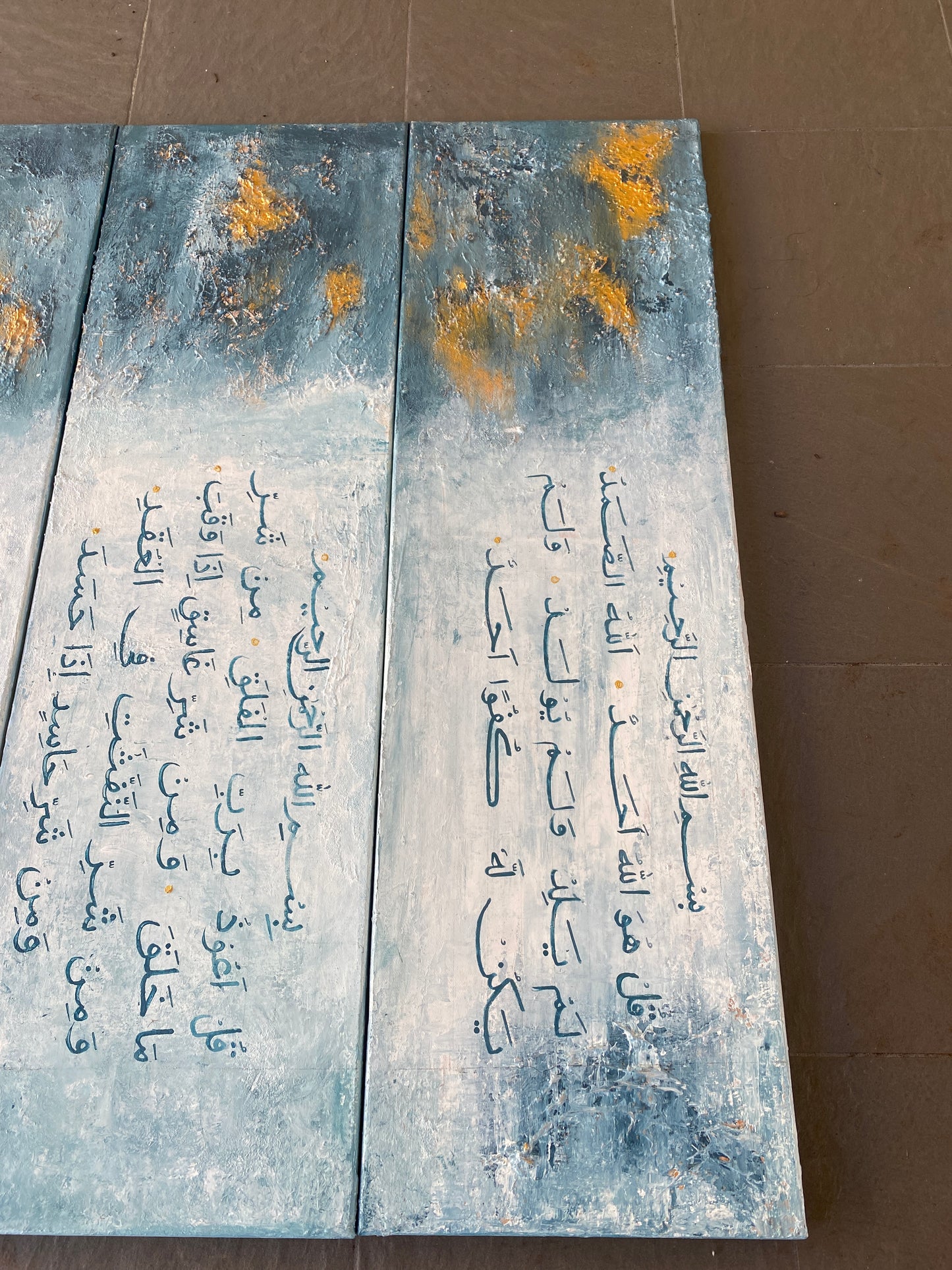 4 Quls - Modern Abstract Islamic calligraphy - Handmade on canvas - ARHP1106