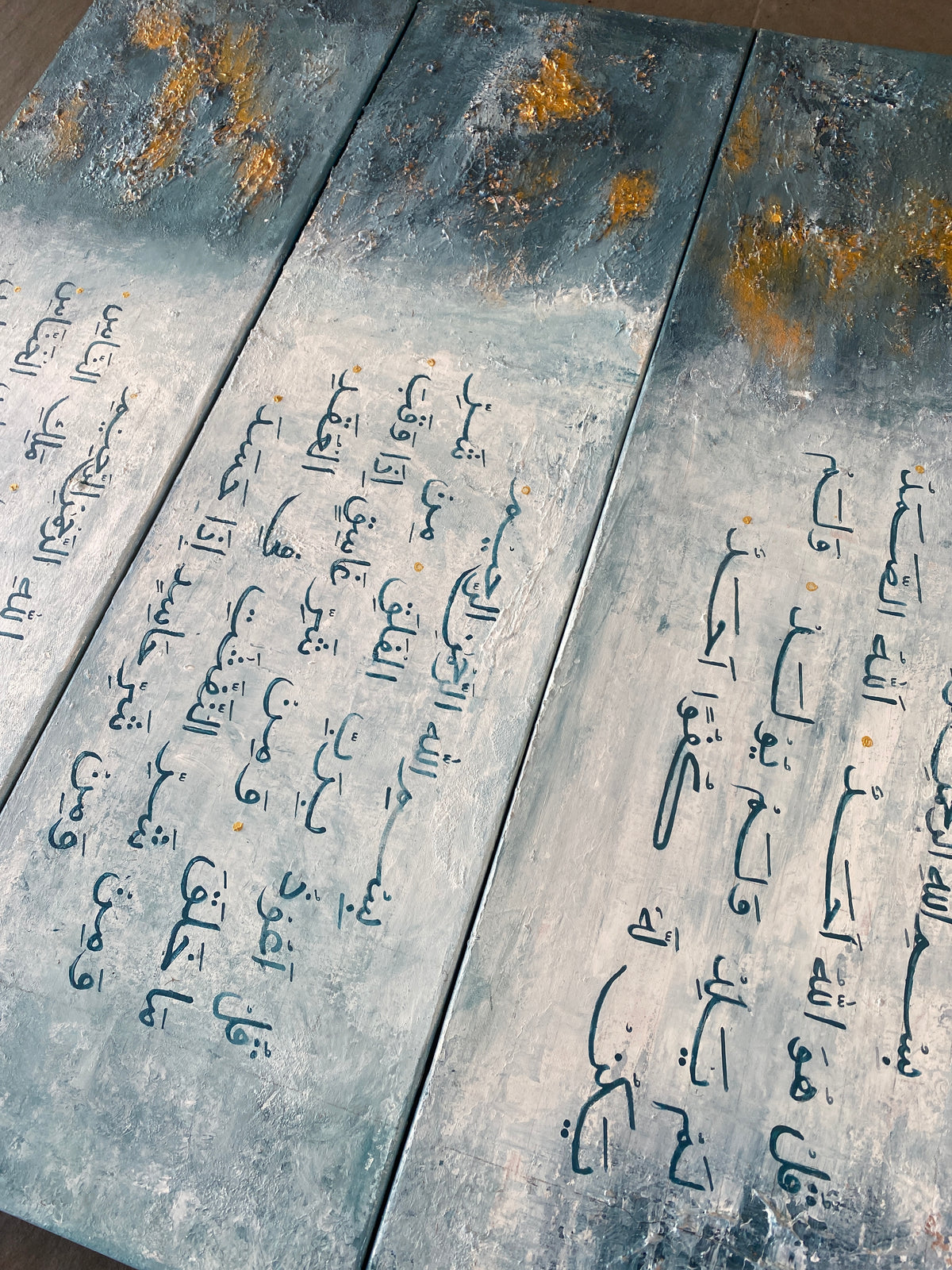 4 Quls - Modern Abstract Islamic calligraphy - Handmade on canvas - ARHP1106