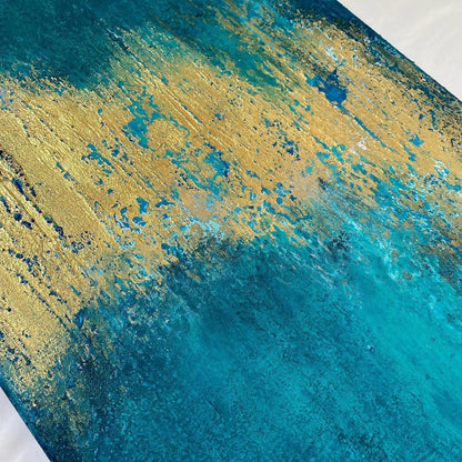 Allah SWT and Prophet Name on textured canvas - Handmade with acrylic paint | Islamic Canvas Art - ARHP1128